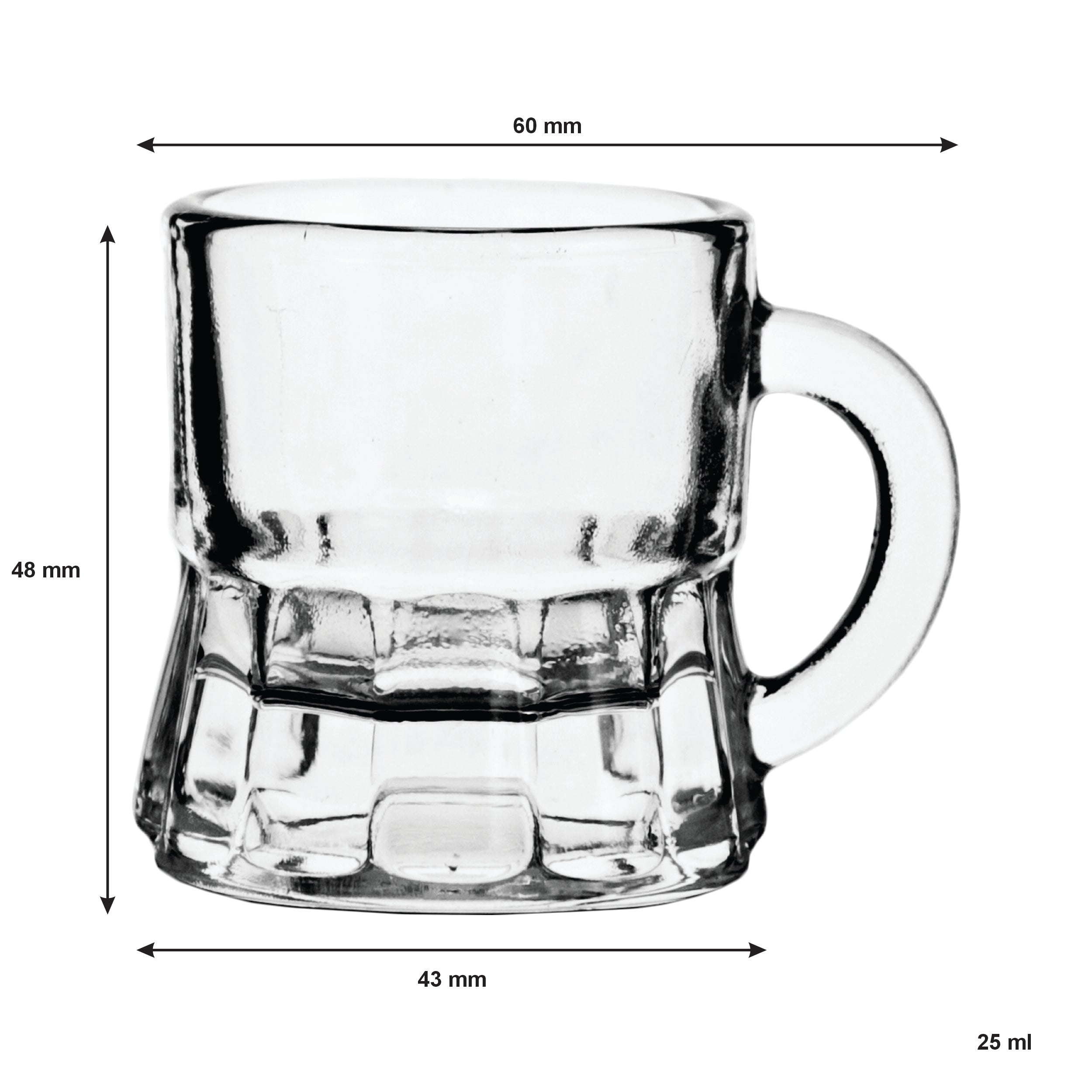 BAR BUTLER TOT GLASS WITH HANDLE, 25ML