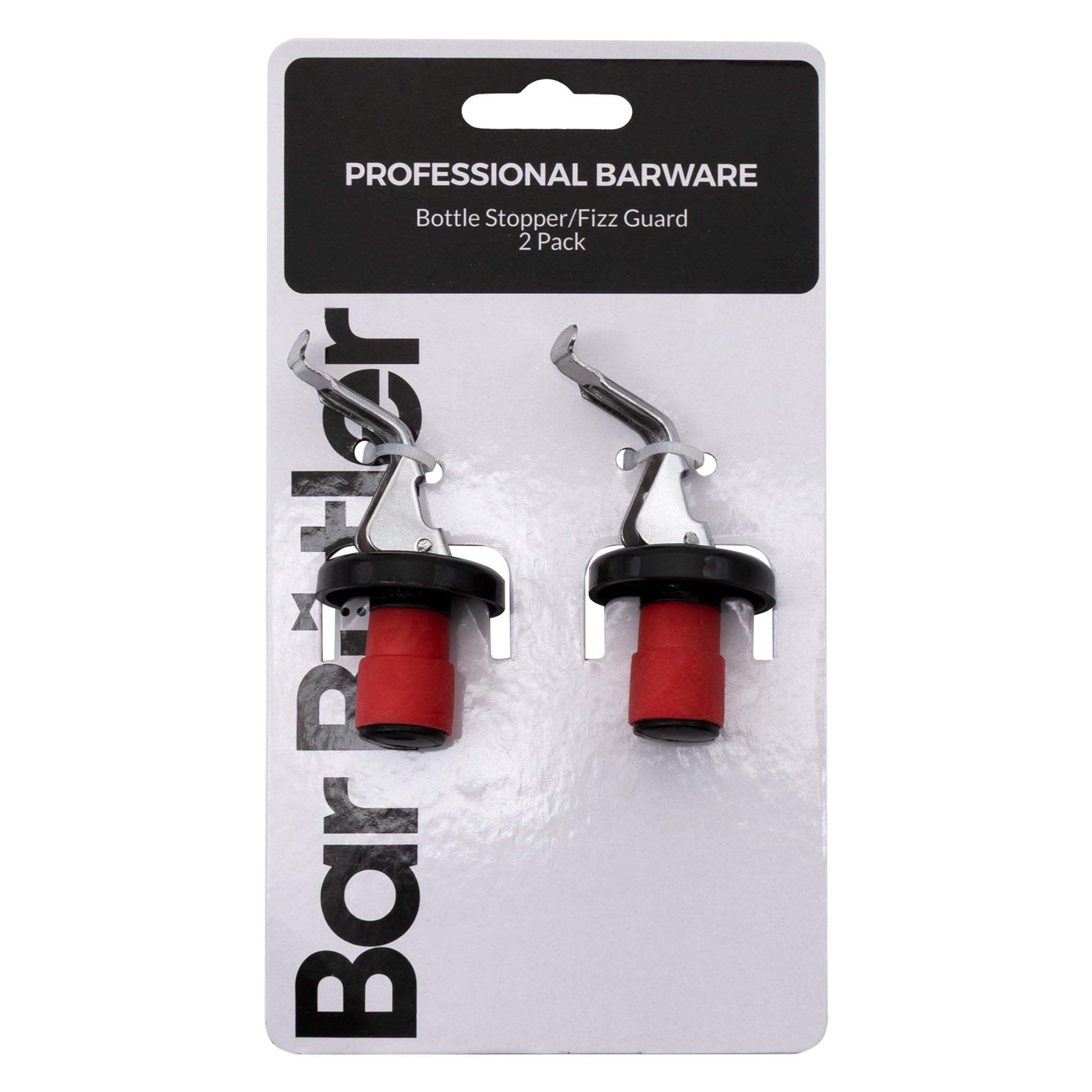 BAR BUTLER BOTTLE STOPPER/FIZZ GUARD STAINLESS STEEL 2PK