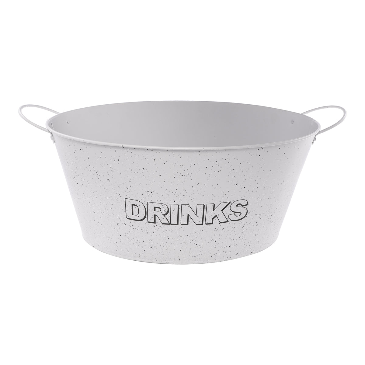 BAR BUTLER OVAL WINE TUB WITH HANDLES WHITE MOTTLED BLACK, 13L