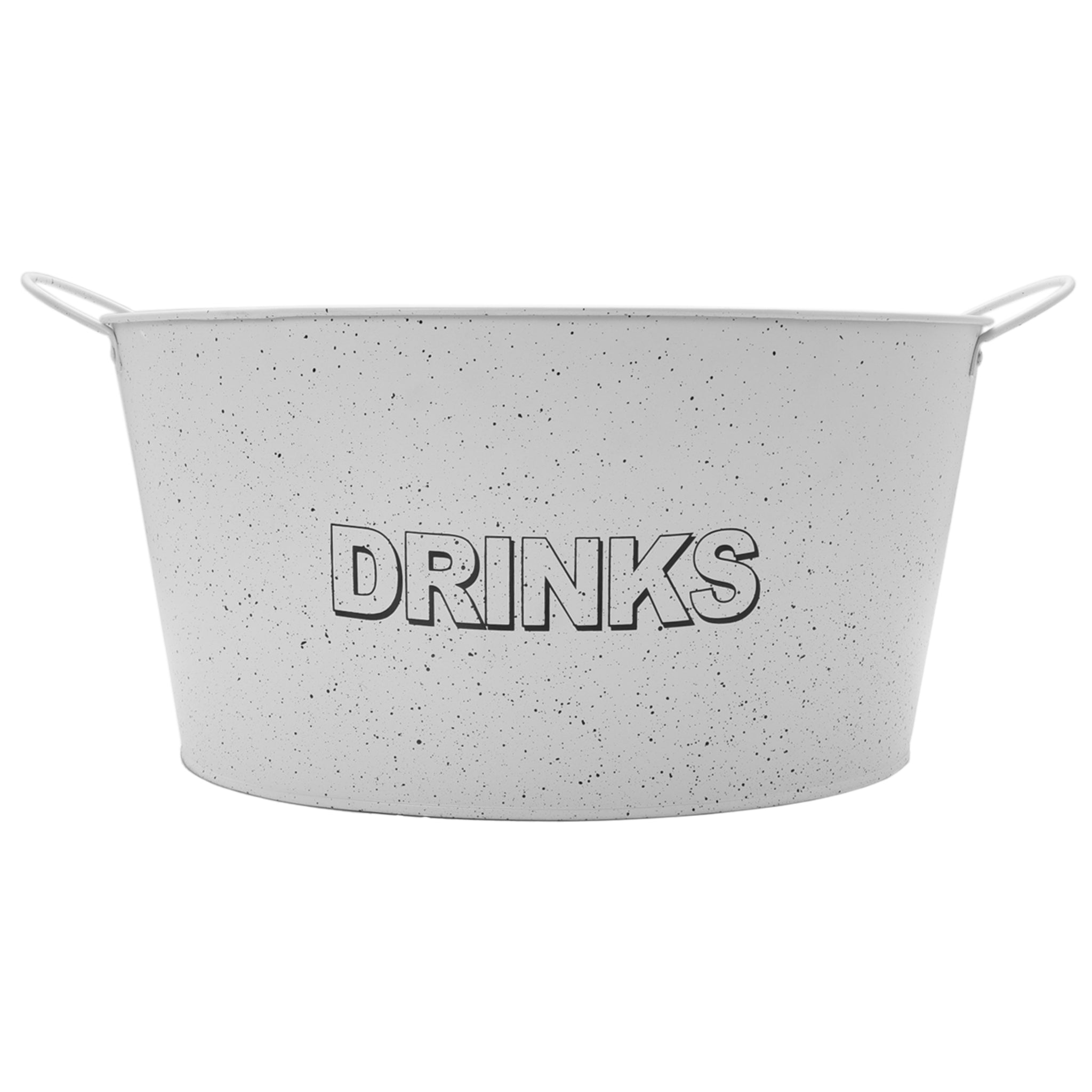 BAR BUTLER OVAL WINE TUB WITH HANDLES WHITE MOTTLED BLACK, 13L