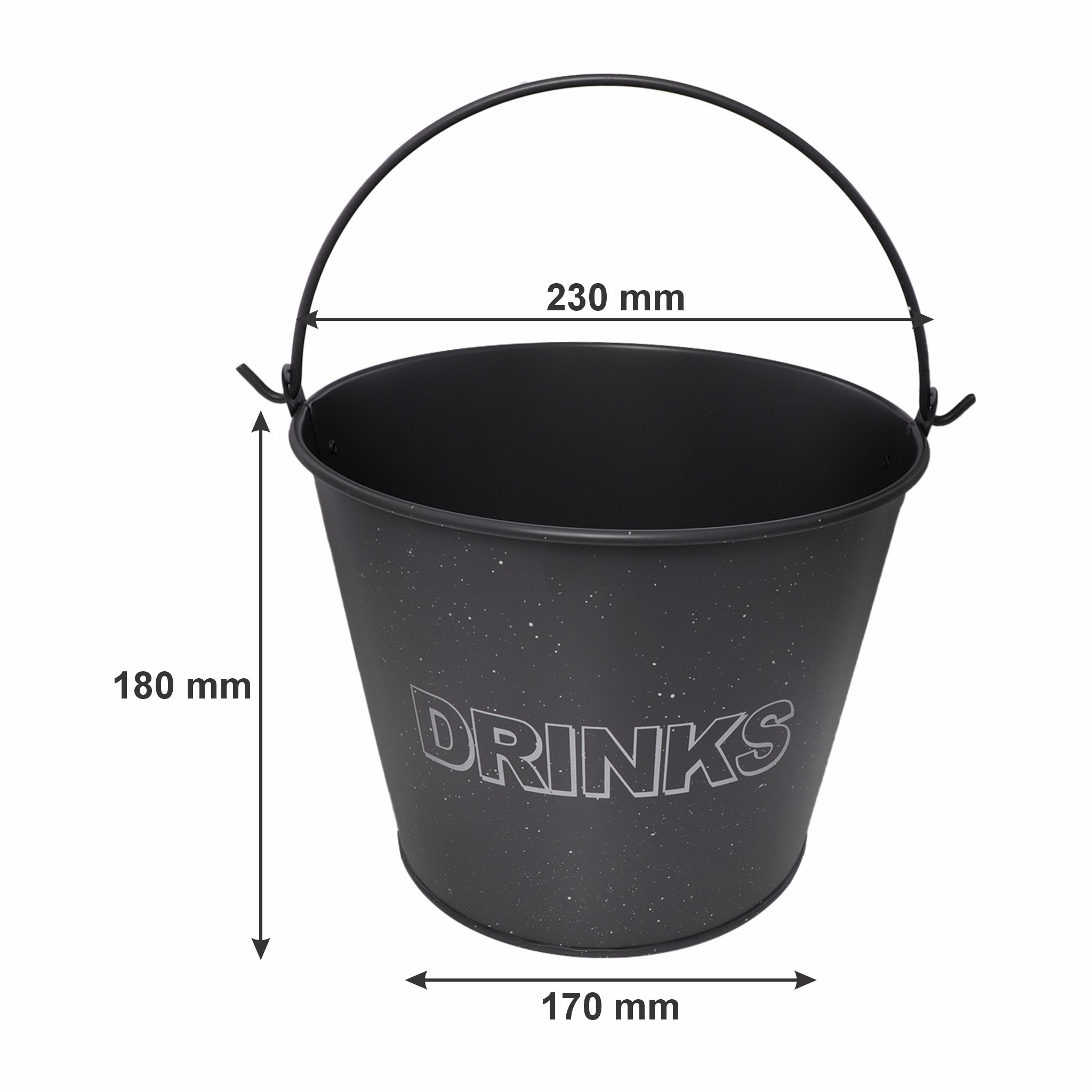 BAR BUTLER ICE BUCKET WITH HANDLE GREY MOTTLED WHITE, 5L