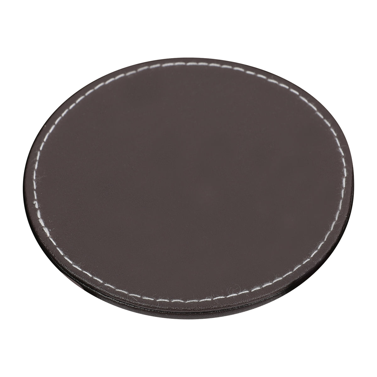 BAR BUTLER ROUND LEATHERETTE COASTERS 100MM DIA. IN HOLDER 7 PIECE SET