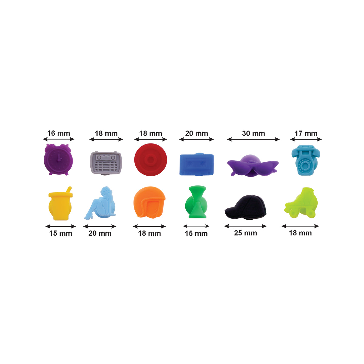 BAR BUTLER WINE GLASS SILICONE MARKER CHARMS 12PCS SET