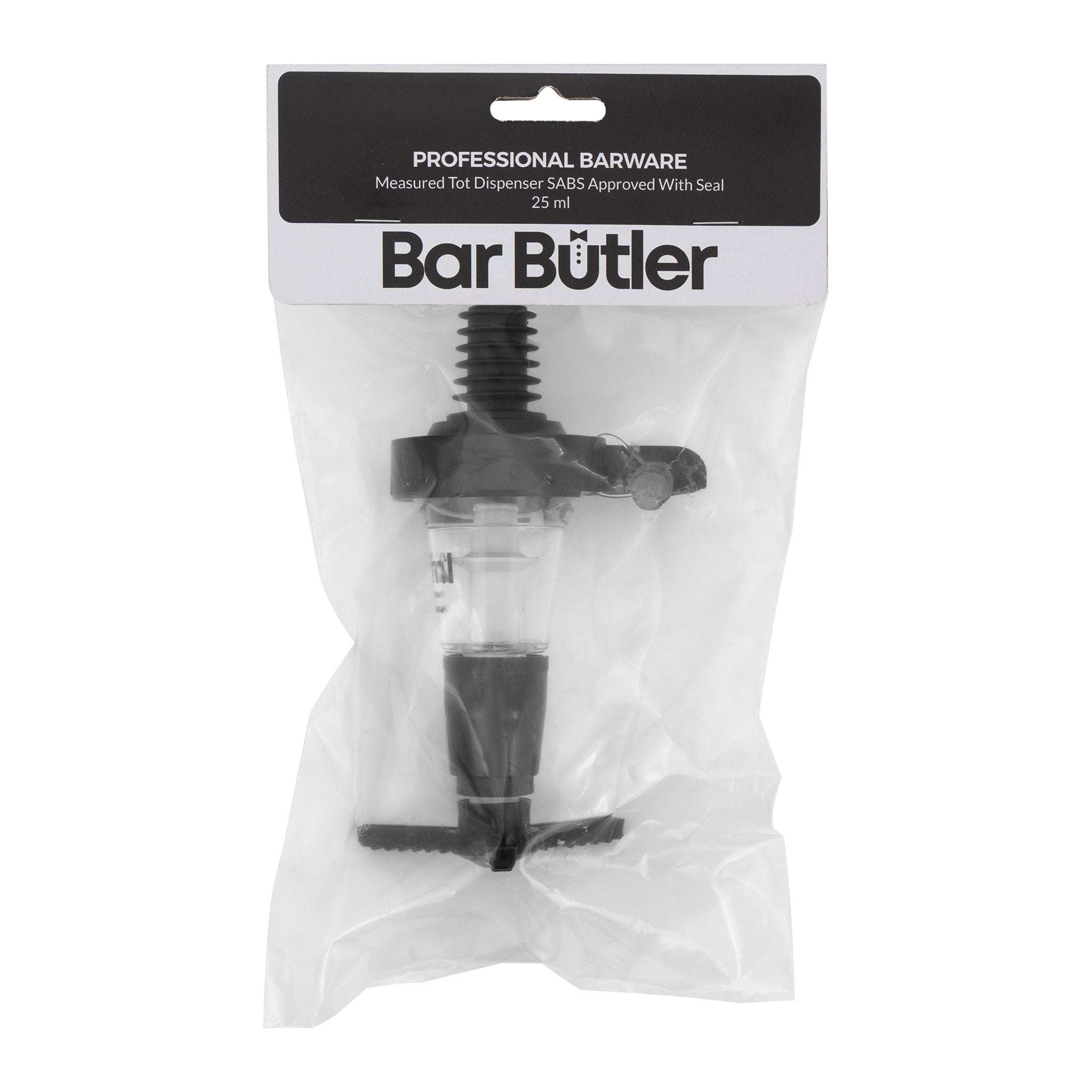 BAR BUTLER MEASURED TOT DISPENSER SABS APPROVED WITH SEAL, 25ML