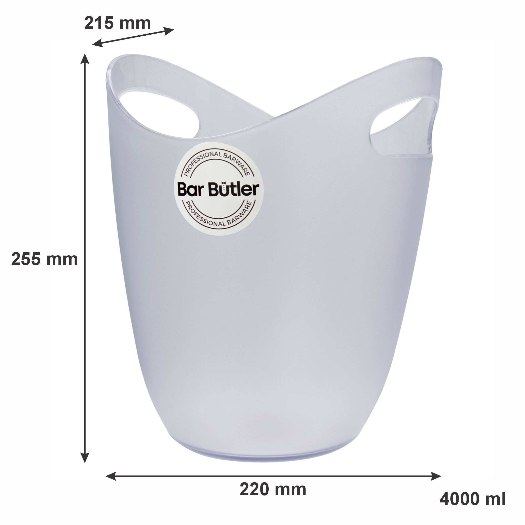 BAR BUTLER ICE BUCKET OPAQUE PS PLASTIC, 4L