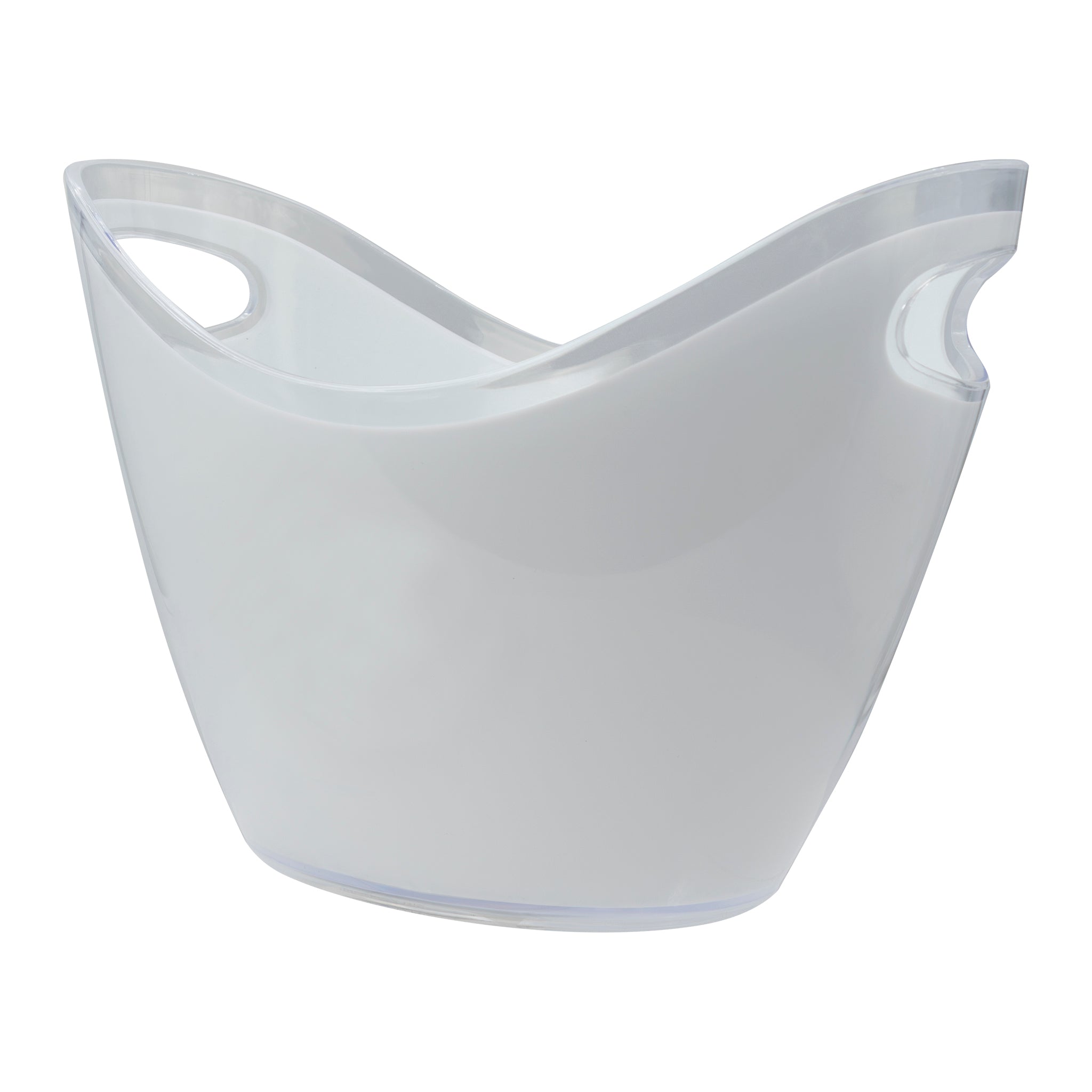 BAR BUTLER TWO TONE WINE BUCKET OVAL WHITE/CLEAR PS PLASTIC, 3.5L
