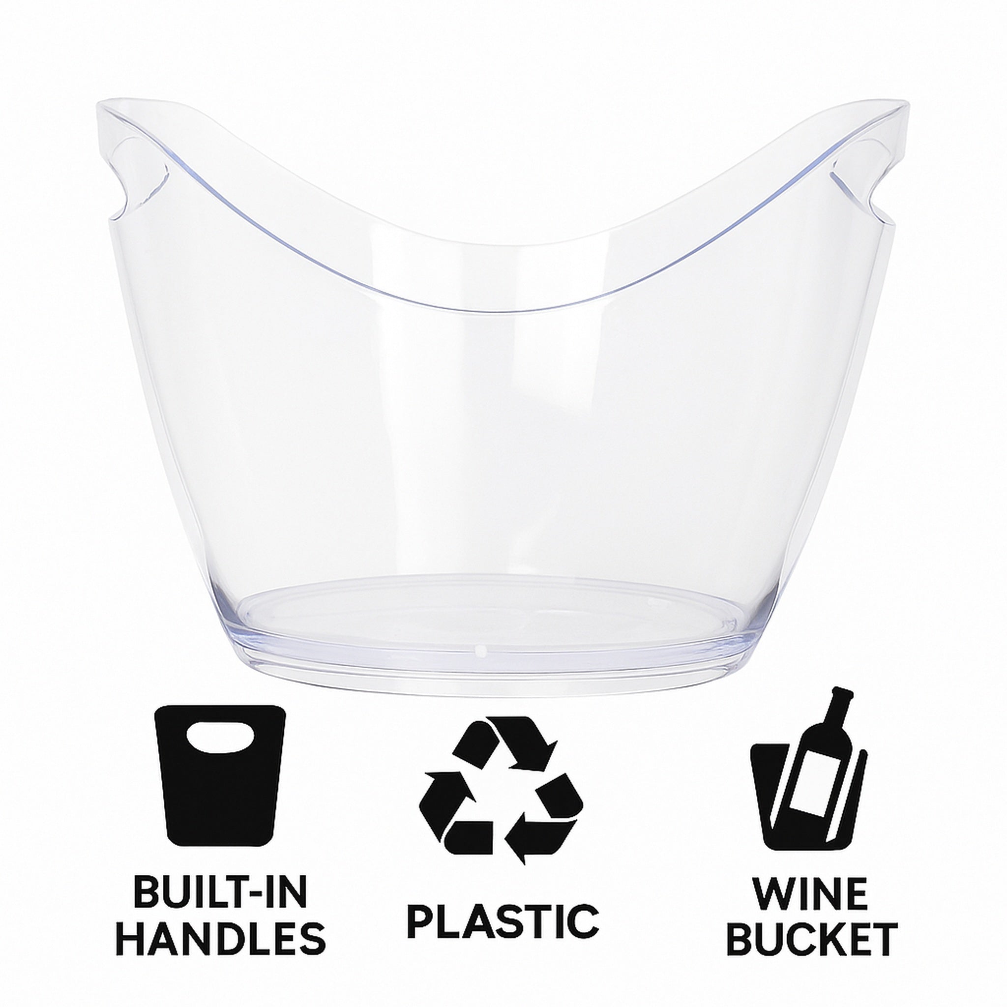 BAR BUTLER WINE BUCKET OVAL CLEAR PS PLASTIC, 4L