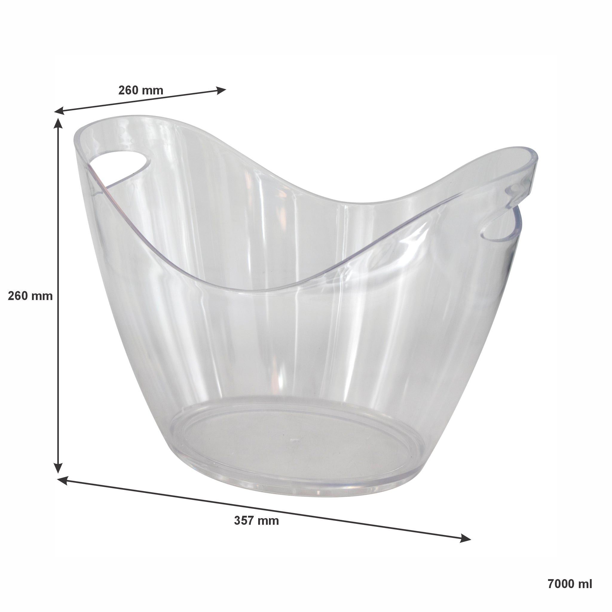 BAR BUTLER WINE BUCKET OVAL CLEAR PS PLASTIC, 7L