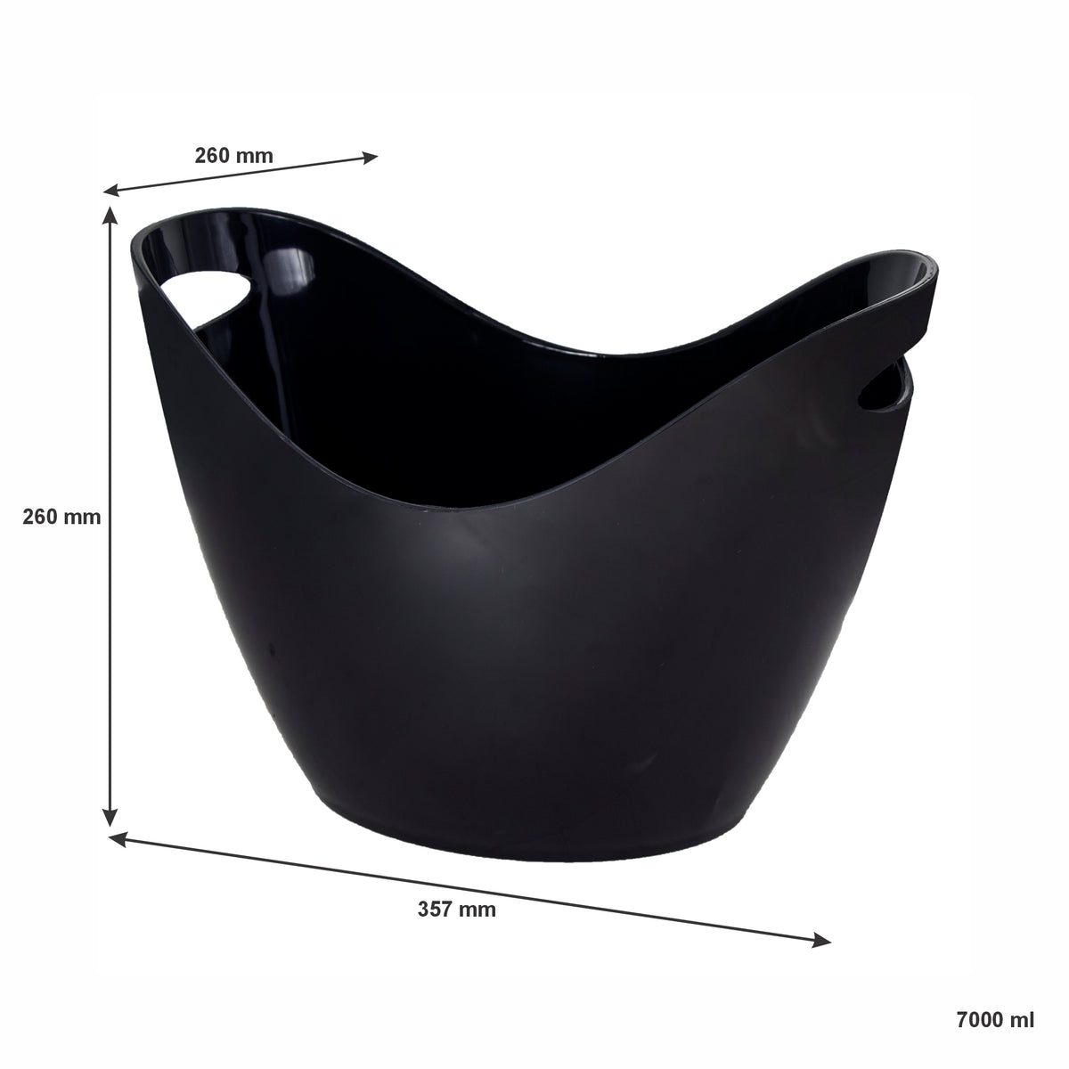 BAR BUTLER WINE BUCKET OVAL BLACK PS PLASTIC, 7L