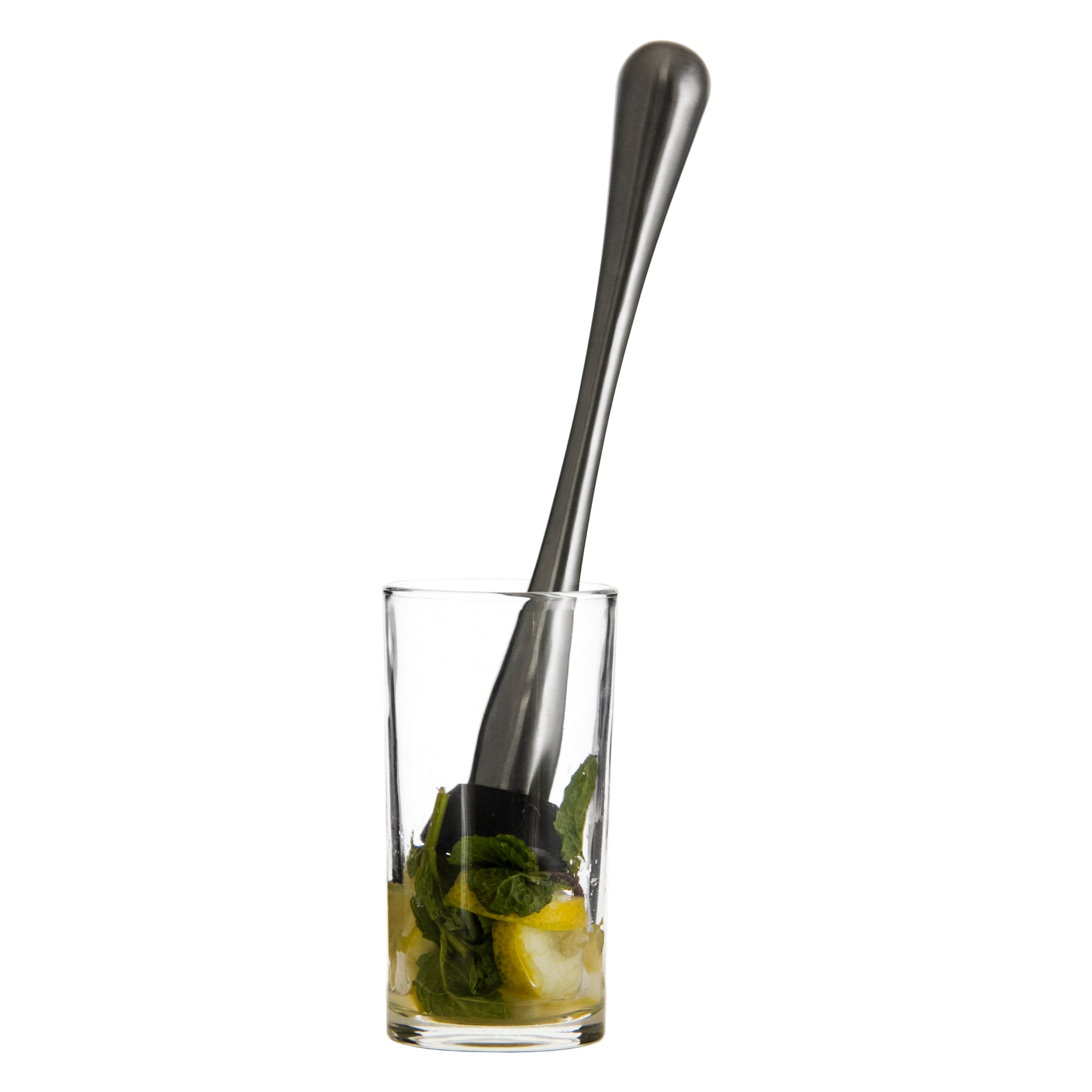 BAR BUTLER MUDDLER ST STEEL WITH BLACK NETTED HEAD