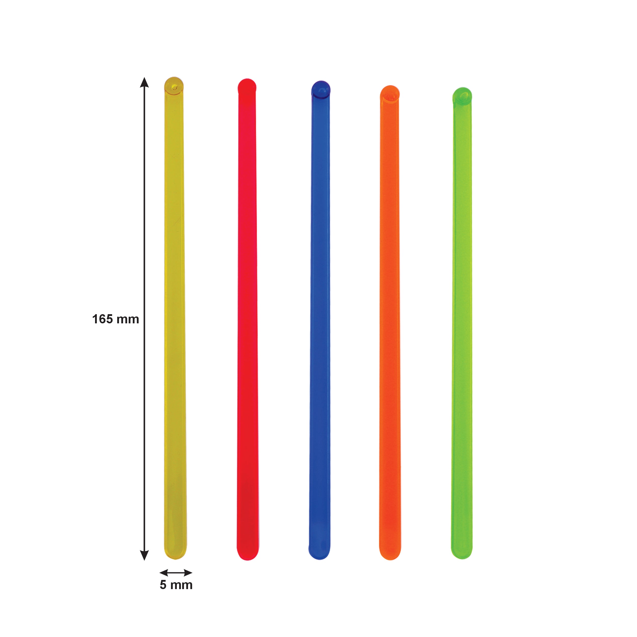 BAR BUTLER COLOURED PLASTIC STIRRERS 20PK, 165MM