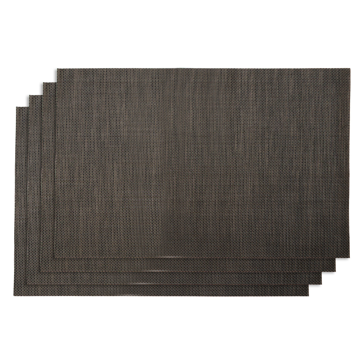 REGENT PLACE MATS WOVEN PVC NEW CAMEL/BLACK 4PK ROLL, 300X450MM
