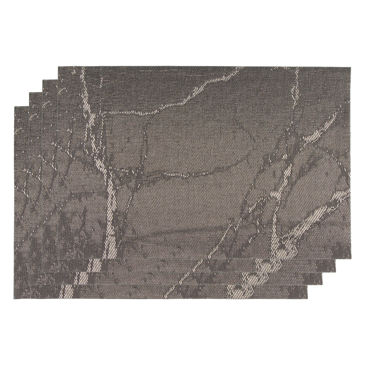 REGENT PLACE MATS WOVEN PVC GREY MARBLE 4PK ROLL, 300X450MM