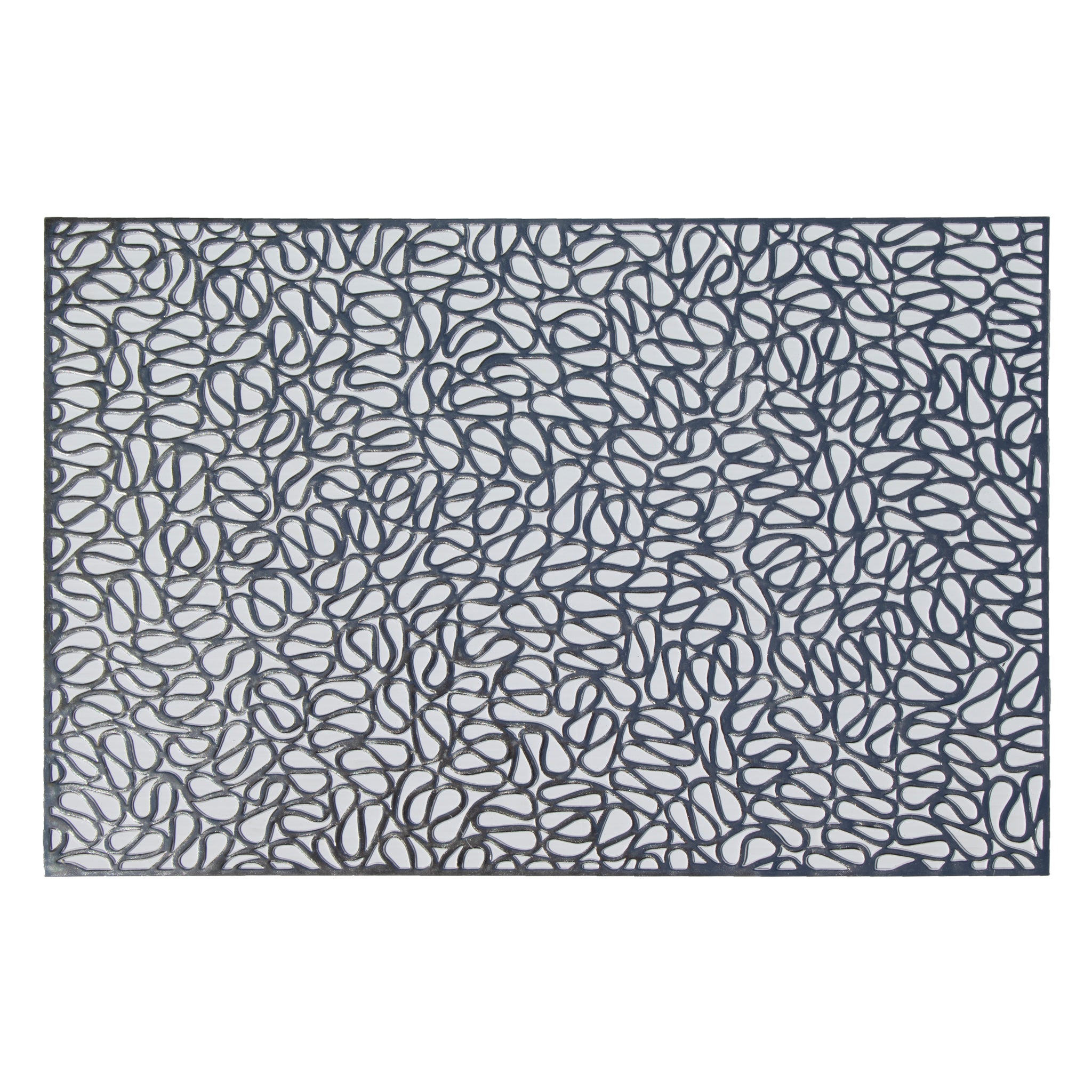 REGENT PLACE MATS PRESSED SILVER PVC 4PK ROLL, 300X450MM
