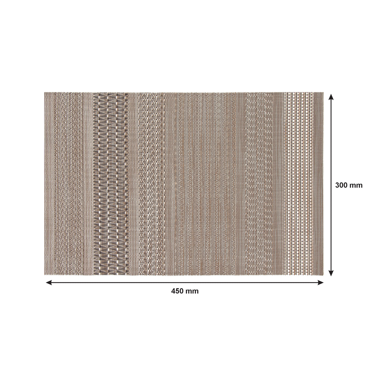 REGENT PLACE MATS WOVEN PVC DESERT SAND 4PK ROLL, 300X450MM