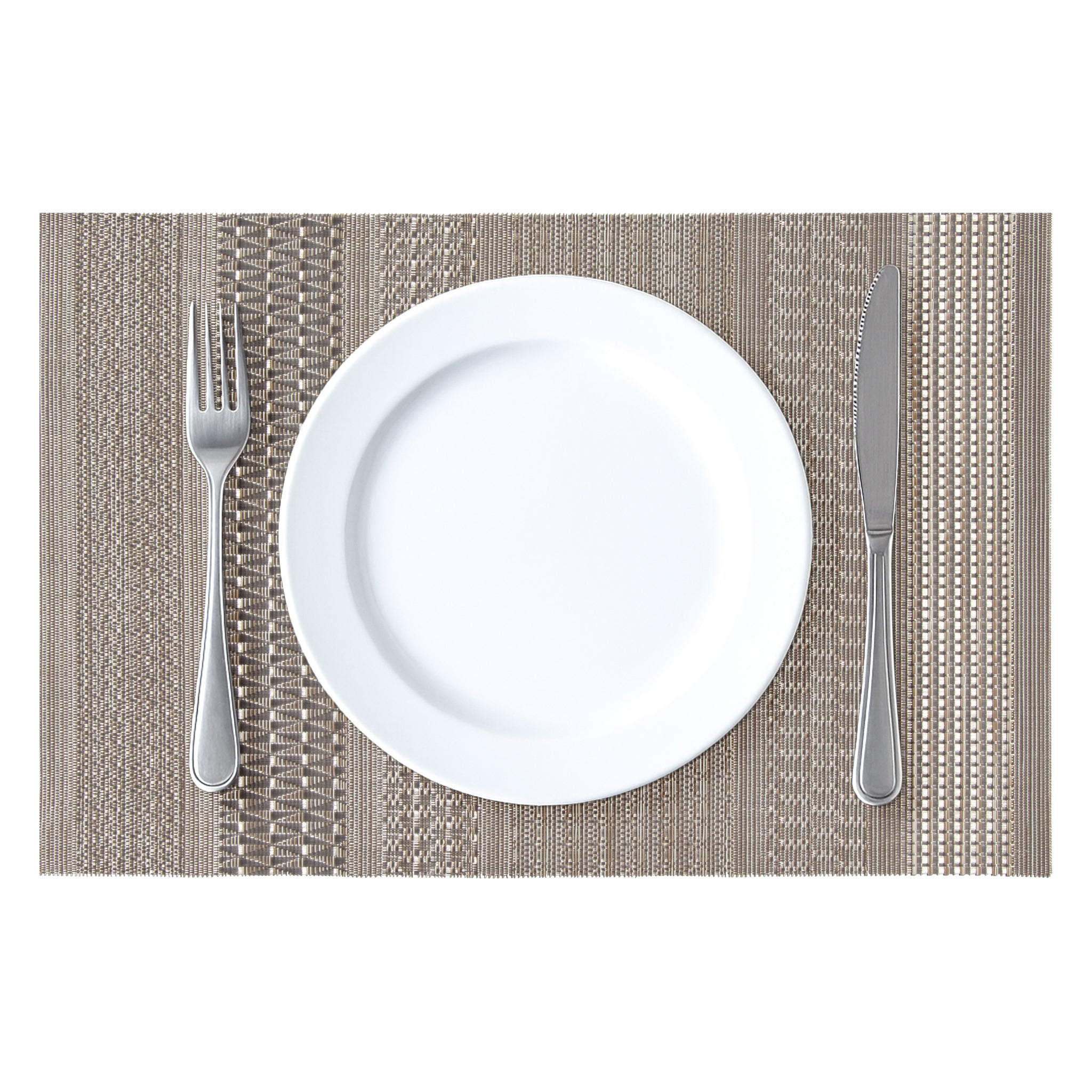 REGENT PLACE MATS WOVEN PVC DESERT SAND 4PK ROLL, 300X450MM