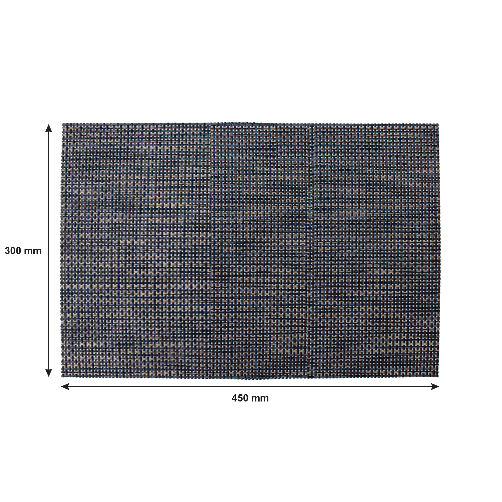 REGENT PLACE MATS WOVEN PVC BLUE/GREY 4PK, 300X450MM