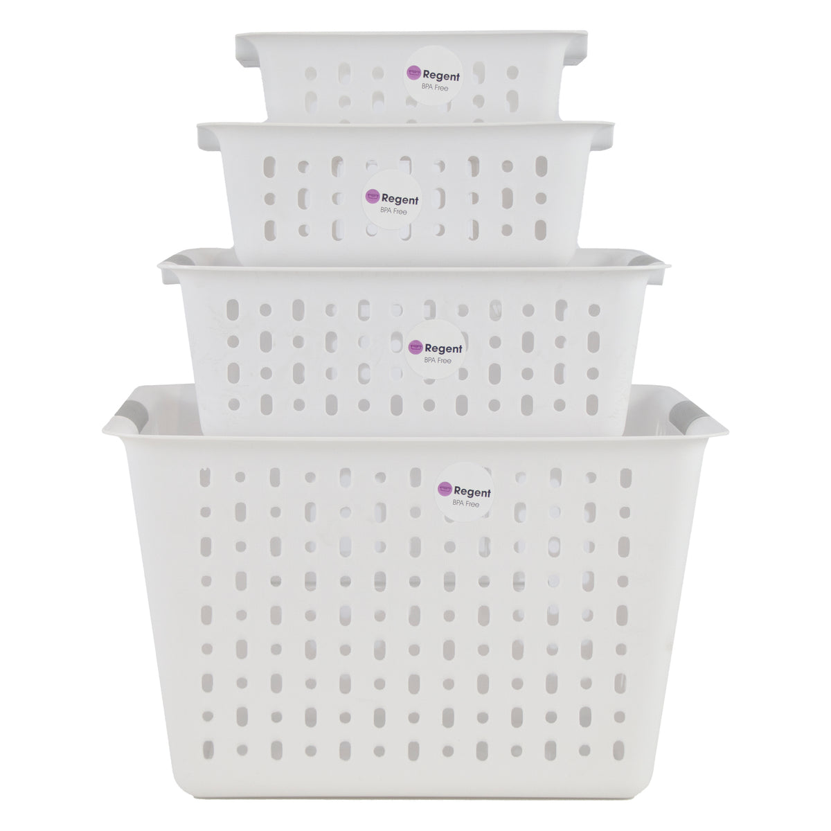 REGENT STOREAWAY CLEAR & GREY PLASTIC WASHDAY BASKET SMALL, 240X175X90MM