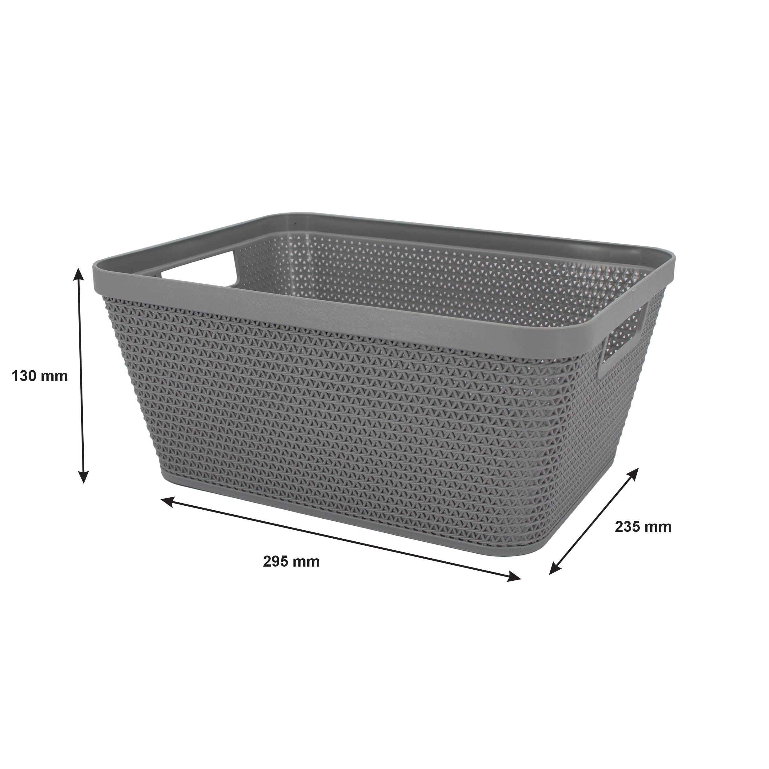 REGENT STOREAWAY PLASTIC LATTICE BASKET MEDIUM ASST. COLOURS BLUE, GREY & WHITE, 295X235X130MM