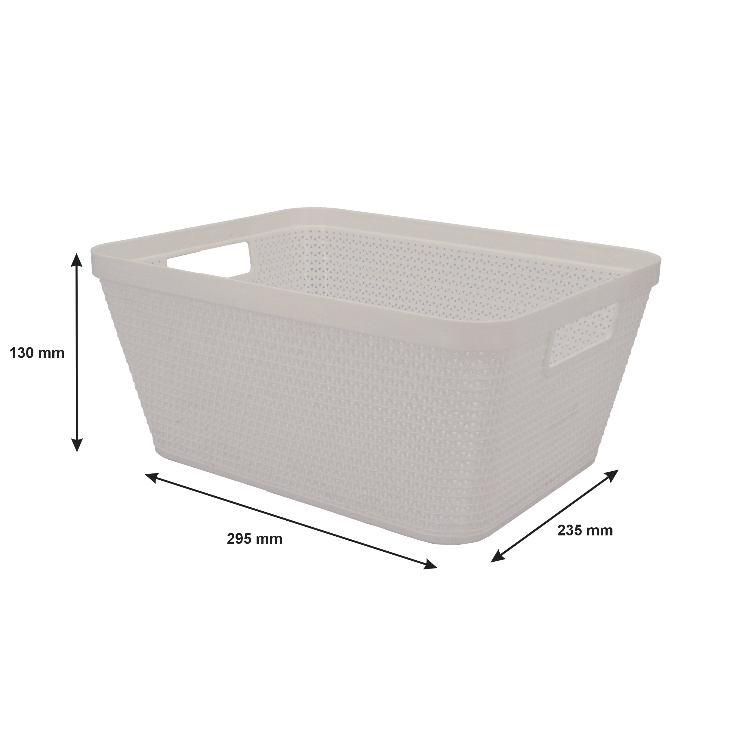 REGENT STOREAWAY PLASTIC LATTICE BASKET MEDIUM ASST. COLOURS BLUE, GREY & WHITE, 295X235X130MM