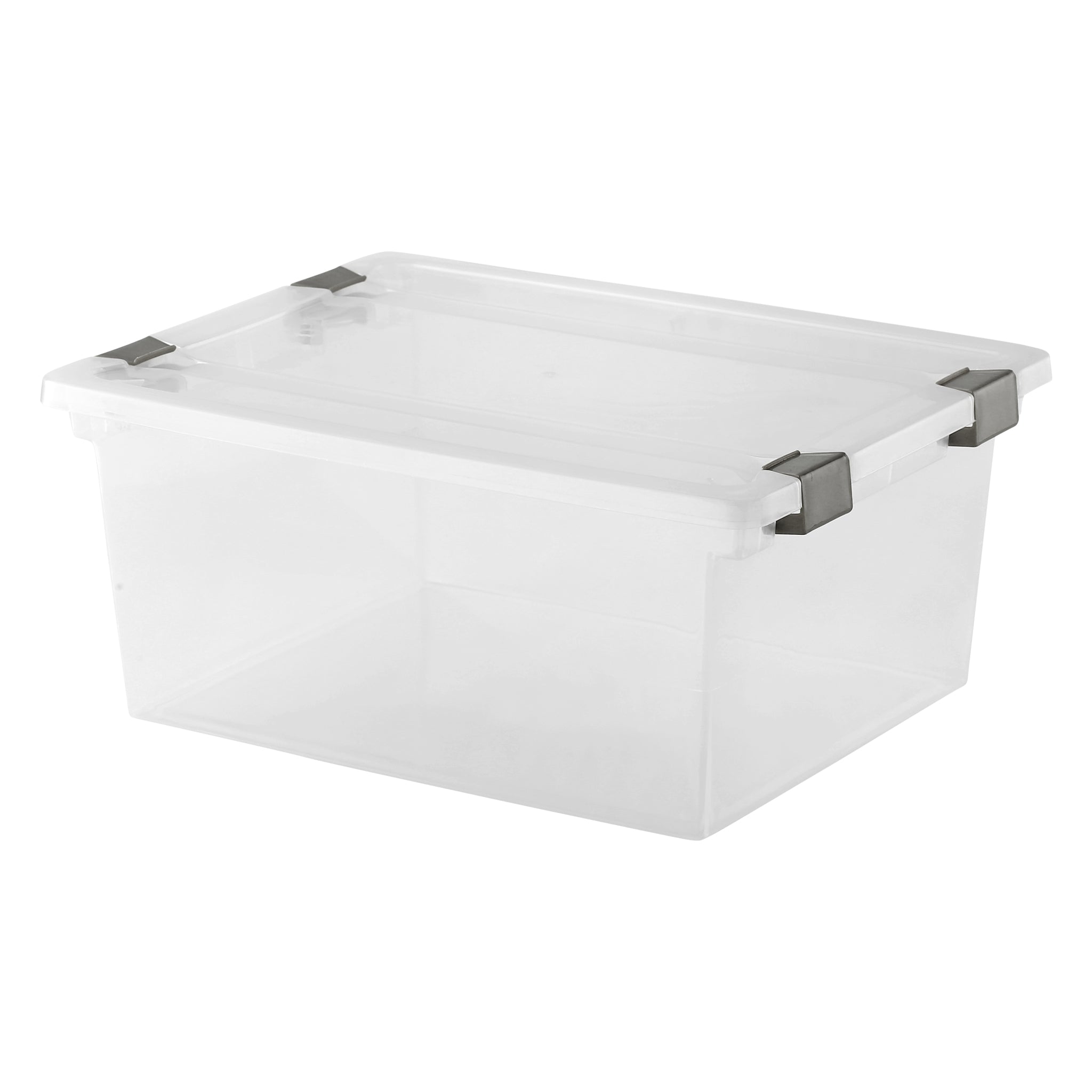 REGENT STOREAWAY PLASTIC CLIP DEEP BOX LARGE, CLEAR & GREY, 355X280X160MM
