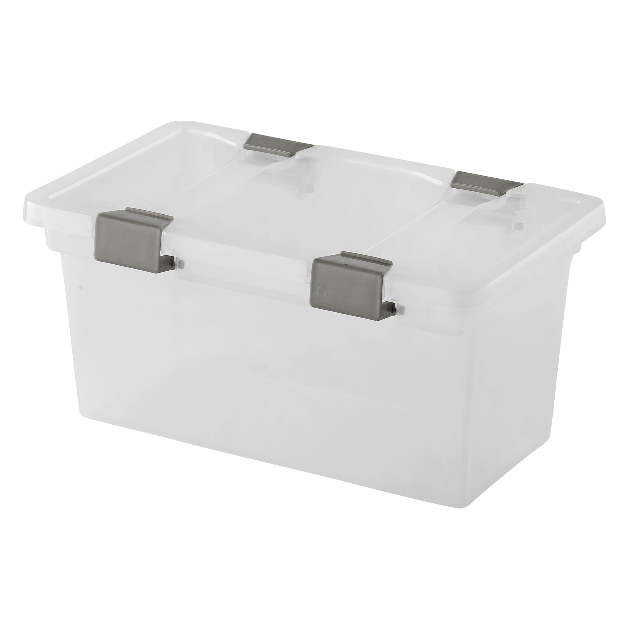 REGENT STOREAWAY PLASTIC CLIP BOX MEDIUM, CLEAR & GREY, 275X165X135MM