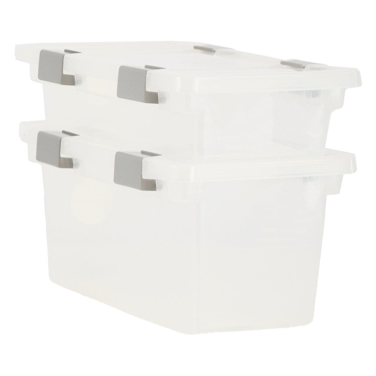 REGENT STOREAWAY CLEAR PLASTIC BOX WITH GREY CLIPS MEDIUM, 275X165X135MM
