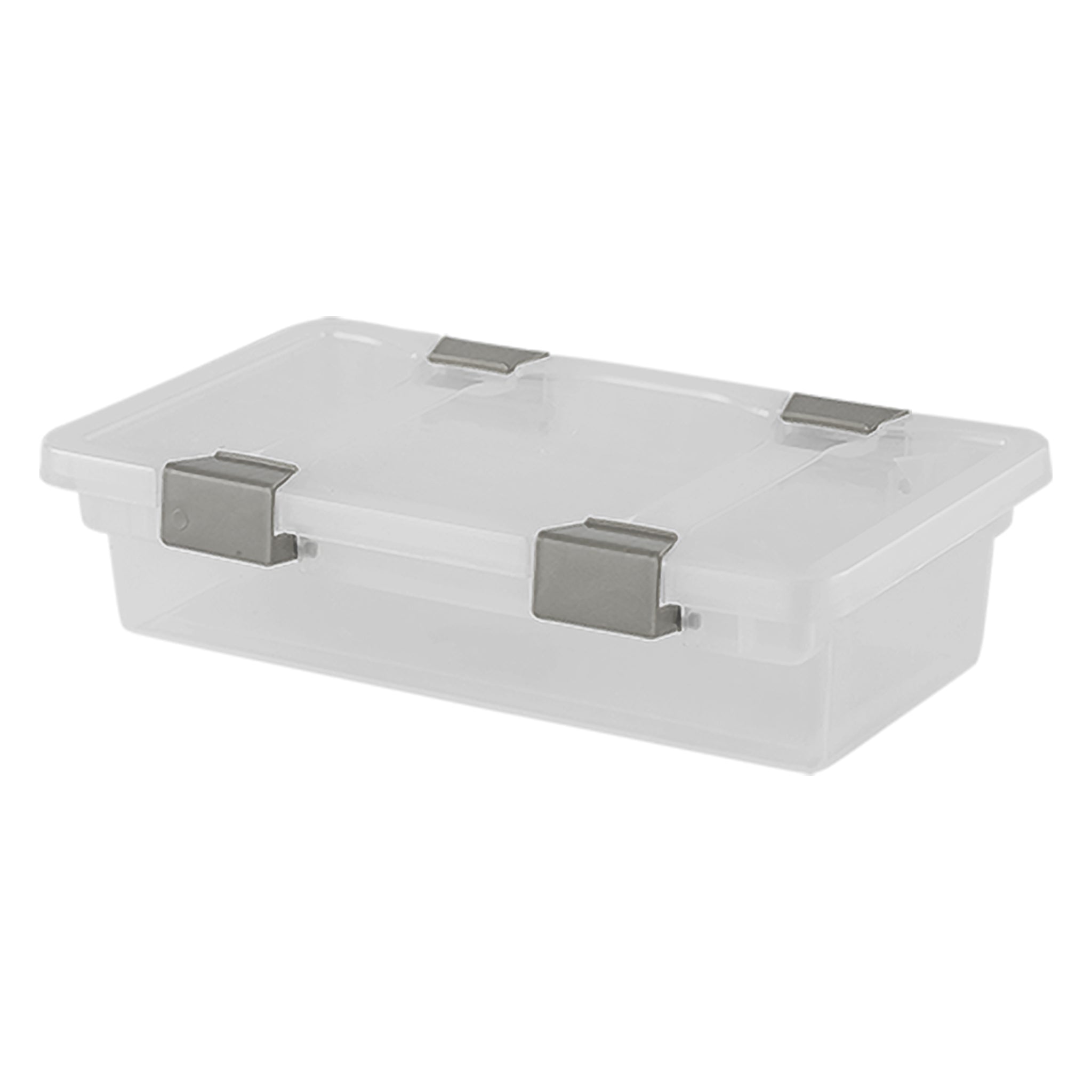 REGENT STOREAWAY PLASTIC CLIP BOX SMALL, CLEAR & GREY, 275X165X70MM