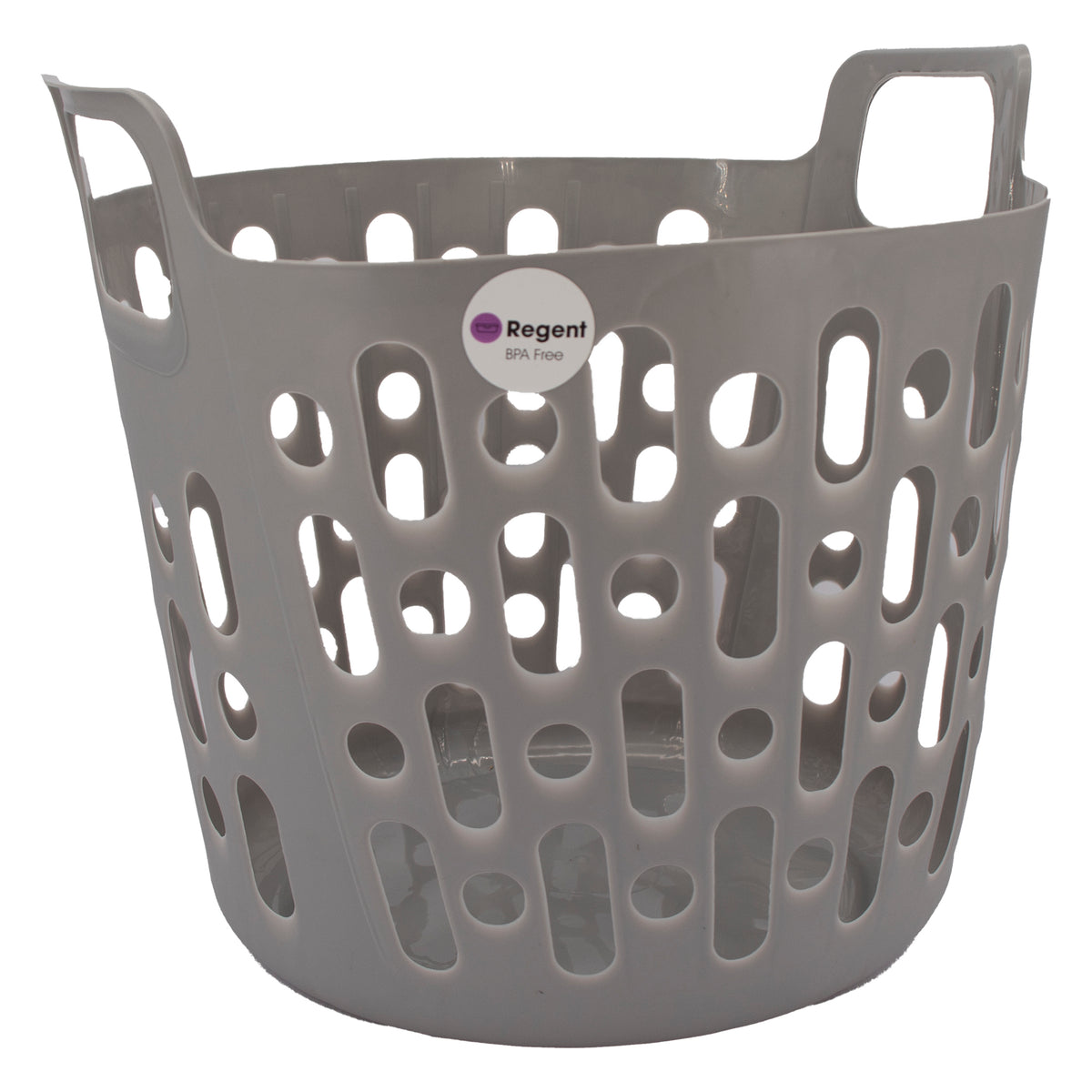 REGENT STOREAWAY PLASTIC FLEXY LAUNDRY BASKET SMALL, ASST. BLUE, GREY & WHT, 390X415X355MM