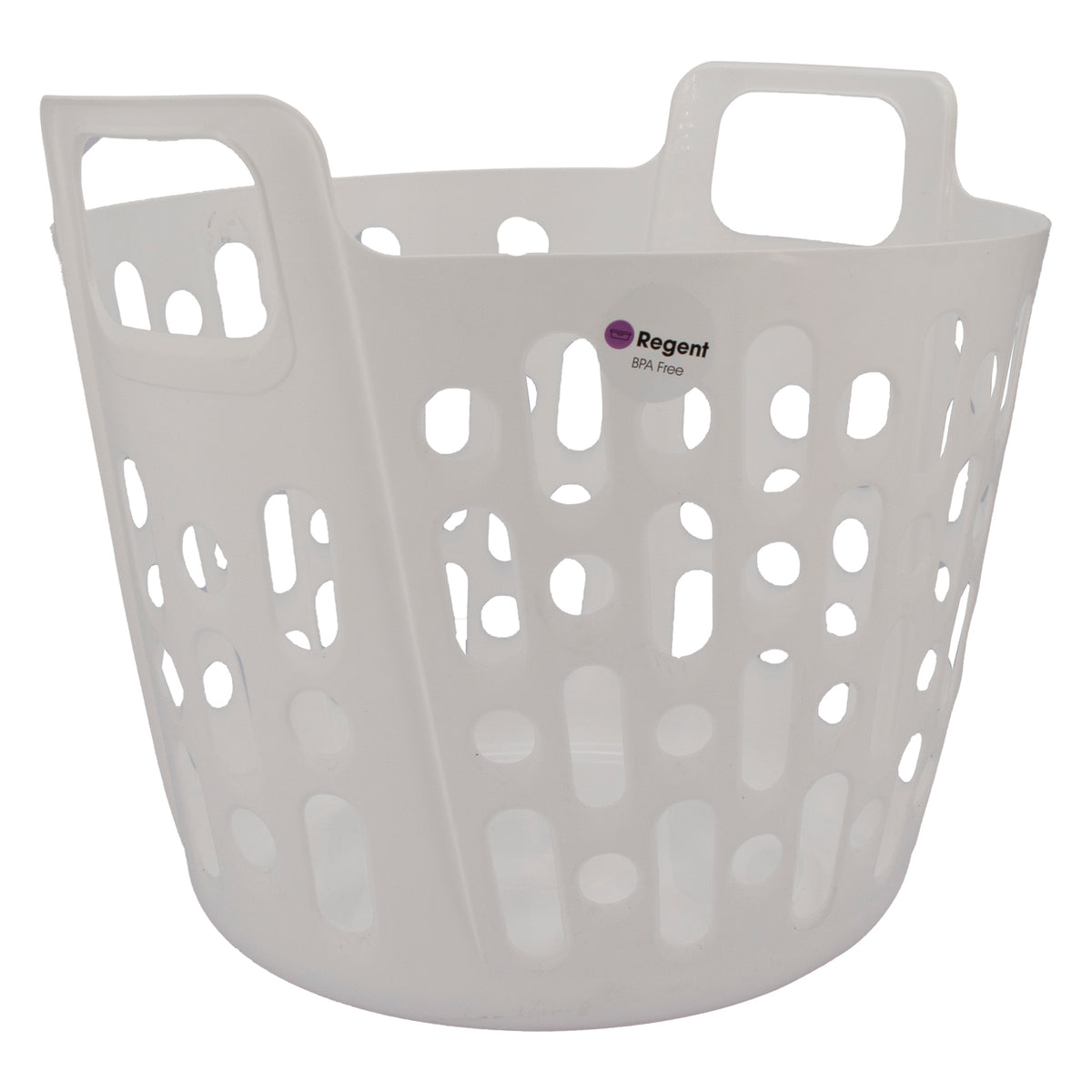REGENT STOREAWAY PLASTIC FLEXY LAUNDRY BASKET SMALL, ASST. BLUE, GREY & WHT, 390X415X355MM