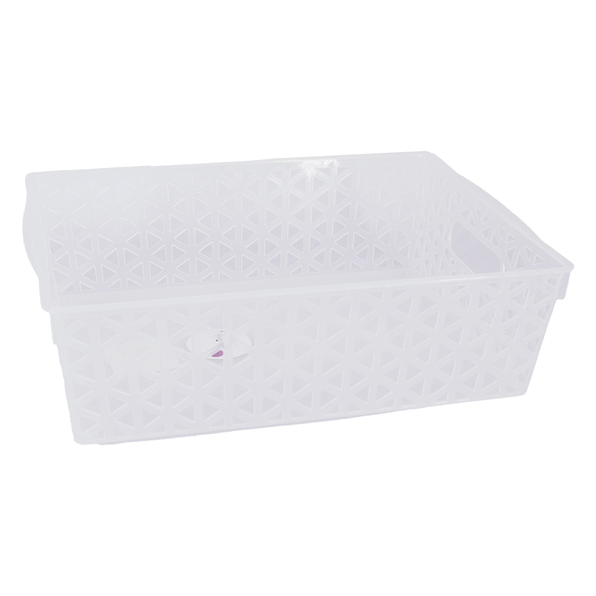 REGENT STOREAWAY HOME/OFFICE CLEAR PLASTIC BASKET LARGE, 300X220X85MM
