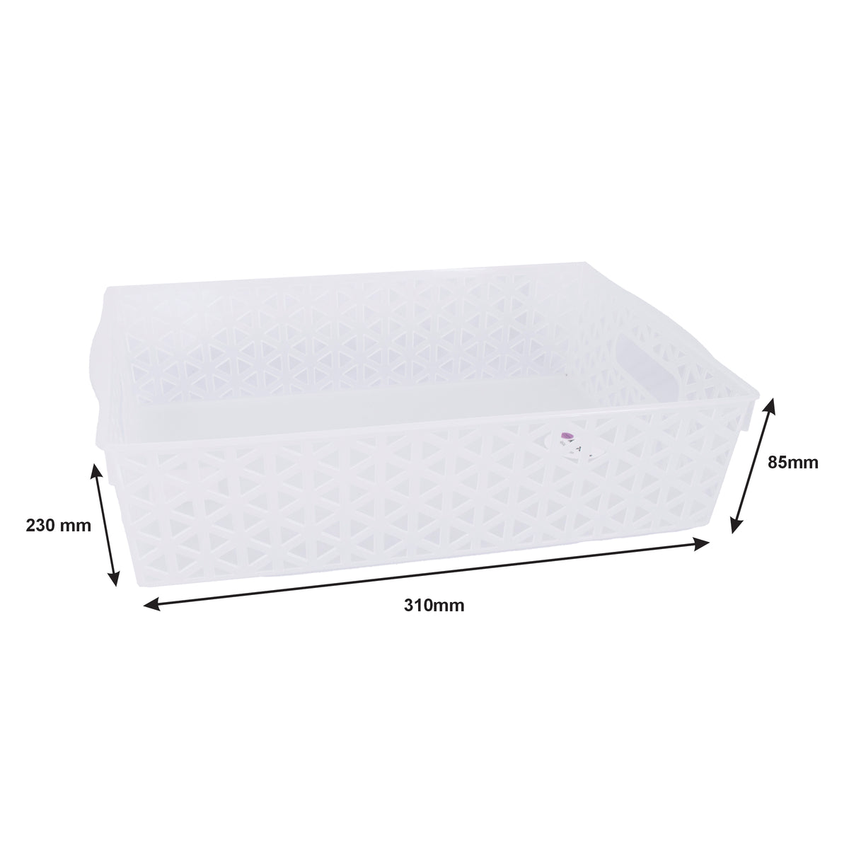 REREGENT STOREAWAY HOME/OFFICE CLEAR PLASTIC BASKET LONG, 310X230X85MM