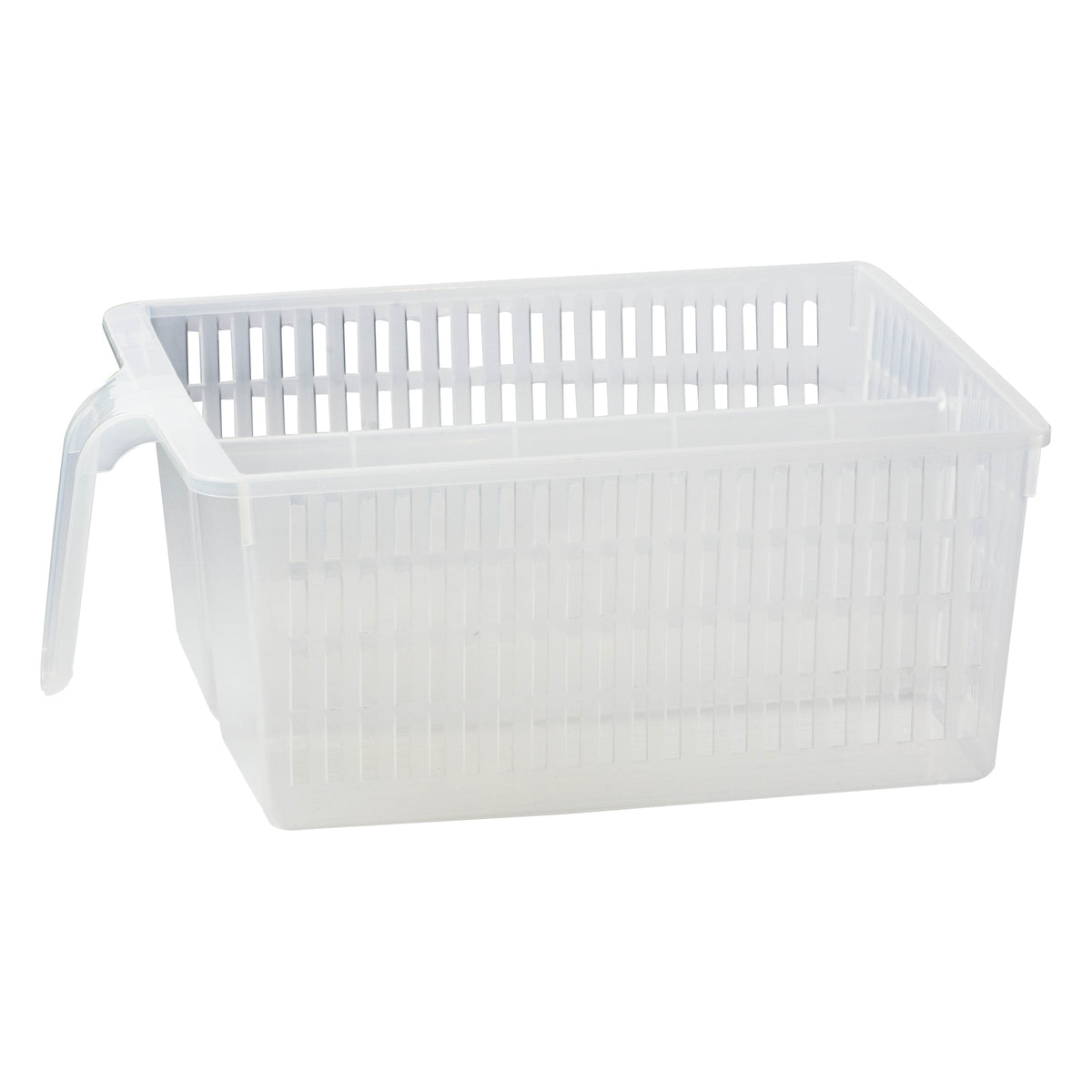 REGENT STOREAWAY CLEAR PLASTIC PANTRY & FRIDGE DEEP BASKET WITH DIVIDER, 330X240X130MM