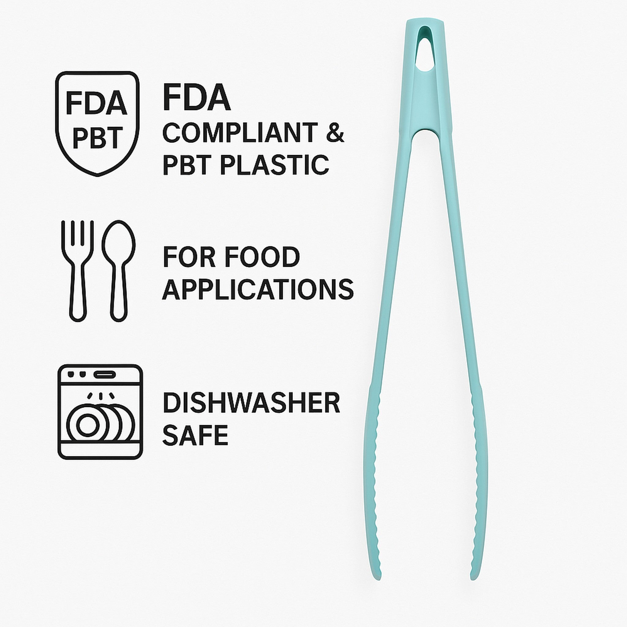 REGENT KITCHEN FOOD TONG PLASTIC, 280MM