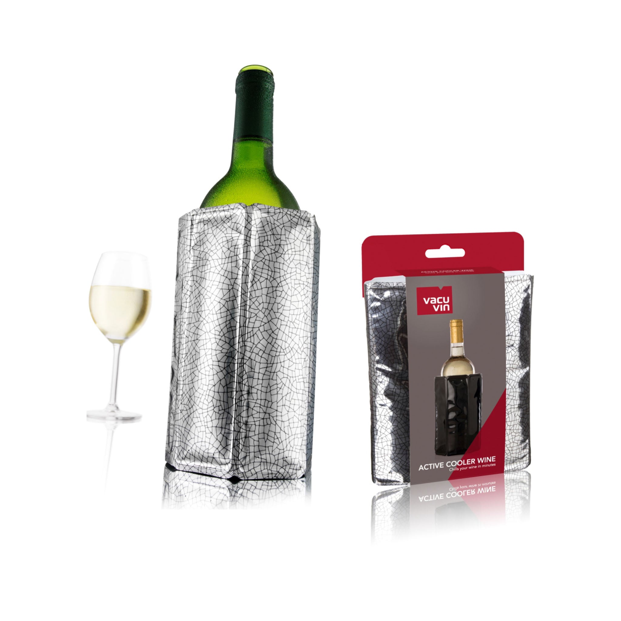 VACU VIN ACTIVE WINE BOTTLE COOLER - SILVER