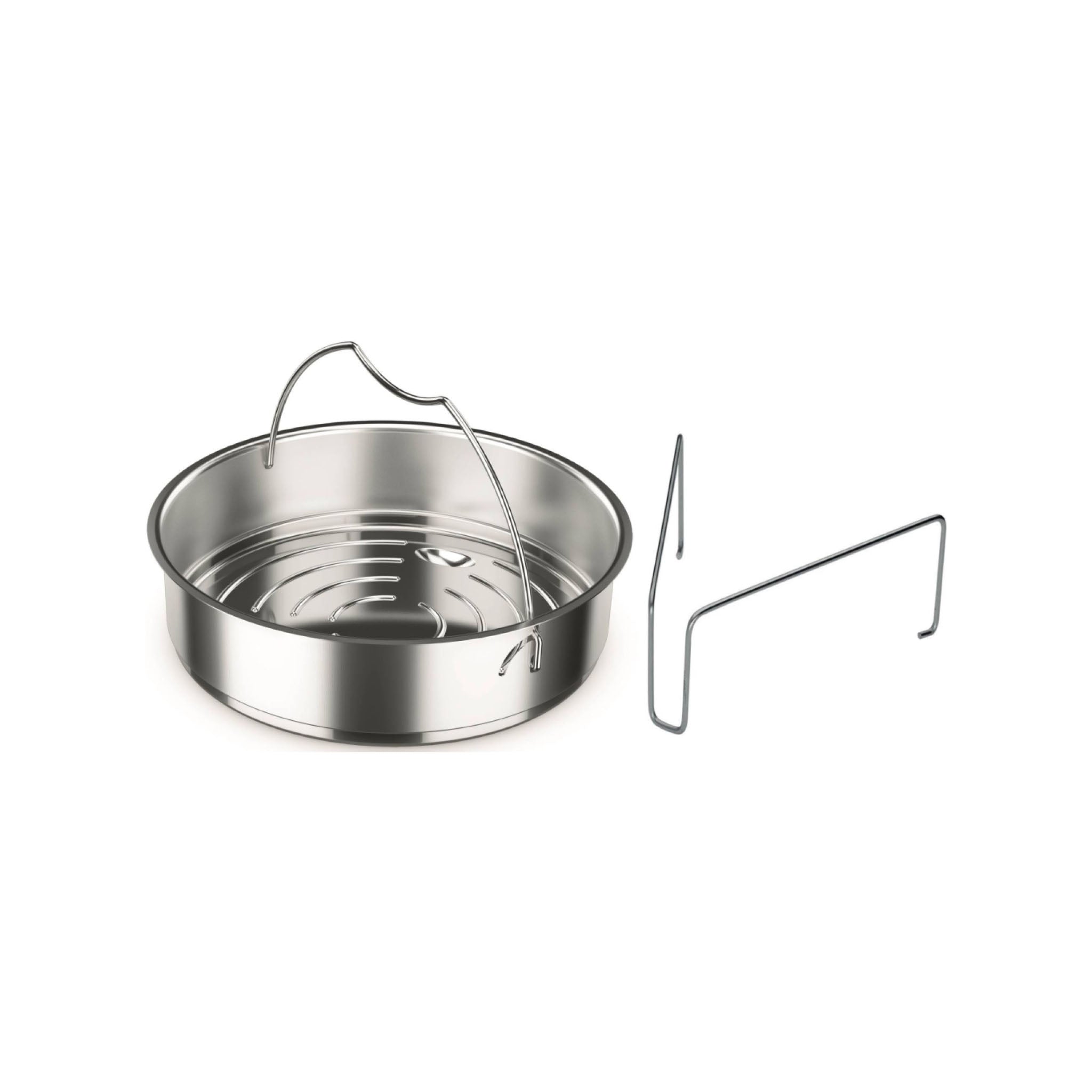 FISSLER PRESSURE COOKER UNPERFORATED INSERT WITH TRIPOD, 260MM DIA