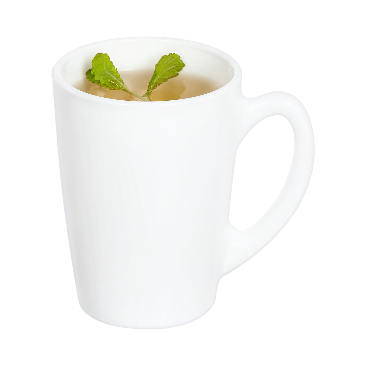 CONSOL WHITE OPAL GLASS BULLET SHAPE MUG, 320ML