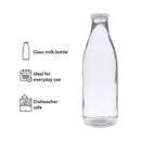 REGENT GLASS MILK BOTTLE WITH METAL LID, 1L