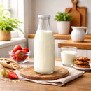 REGENT GLASS MILK BOTTLE WITH METAL LID, 1L