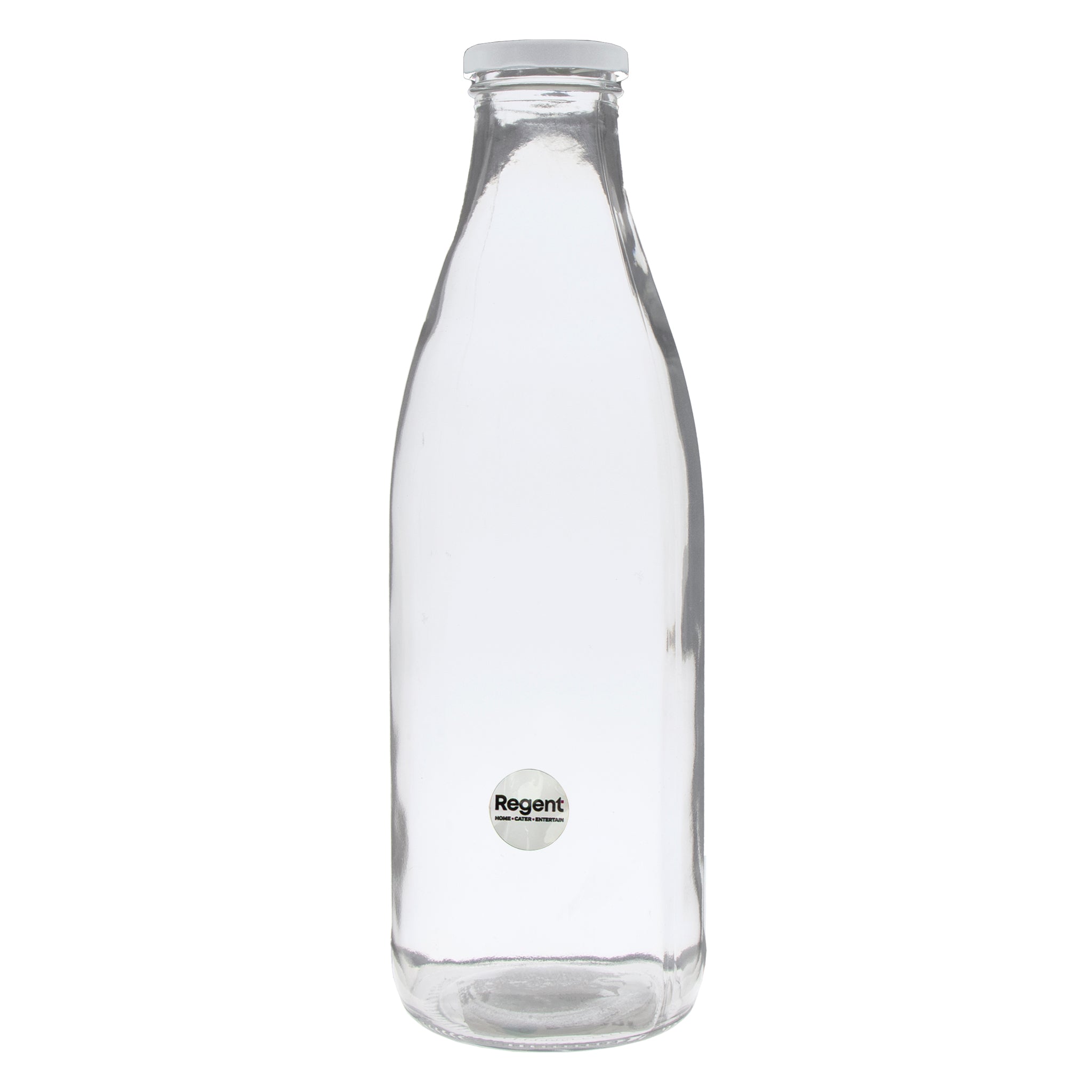 REGENT GLASS MILK BOTTLE WITH METAL LID, 1L