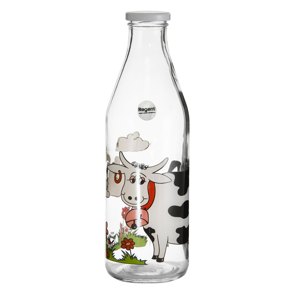 REGENT GLASS MILK BOTTLE COW DECAL, 1L