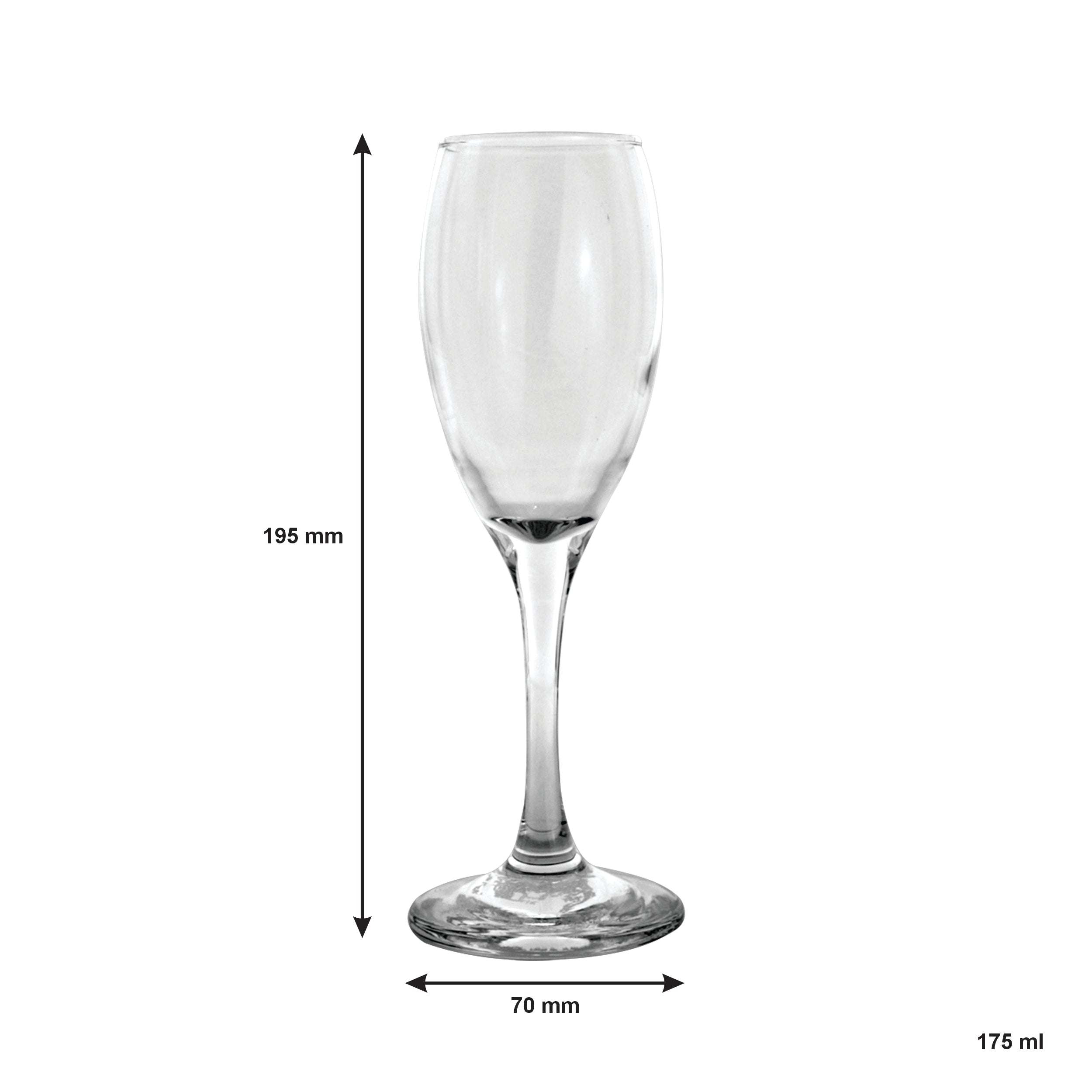 REGENT MANHATTAN STEMMED FLUTE CHAMPAGNE GLASS, 175ML