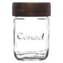 CONSOL JAR WITH DARK WOOD LID, 250ML (102X69MM DIA)