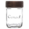 CONSOL JAR WITH DARK WOOD LID, 250ML (102X69MM DIA)