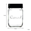 CONSOL JAR WITH NEW ASSORTED COLOURED LIDS, 500ML