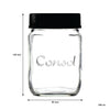CONSOL JAR WITH NEW ASSORTED COLOURED LIDS, 500ML (120X90MM DIA)