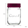 CONSOL JAR WITH NEW ASSORTED COLOURED LIDS, 500ML (120X90MM DIA)