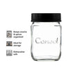 CONSOL JAR WITH NEW ASSORTED COLOURED LIDS, 1L