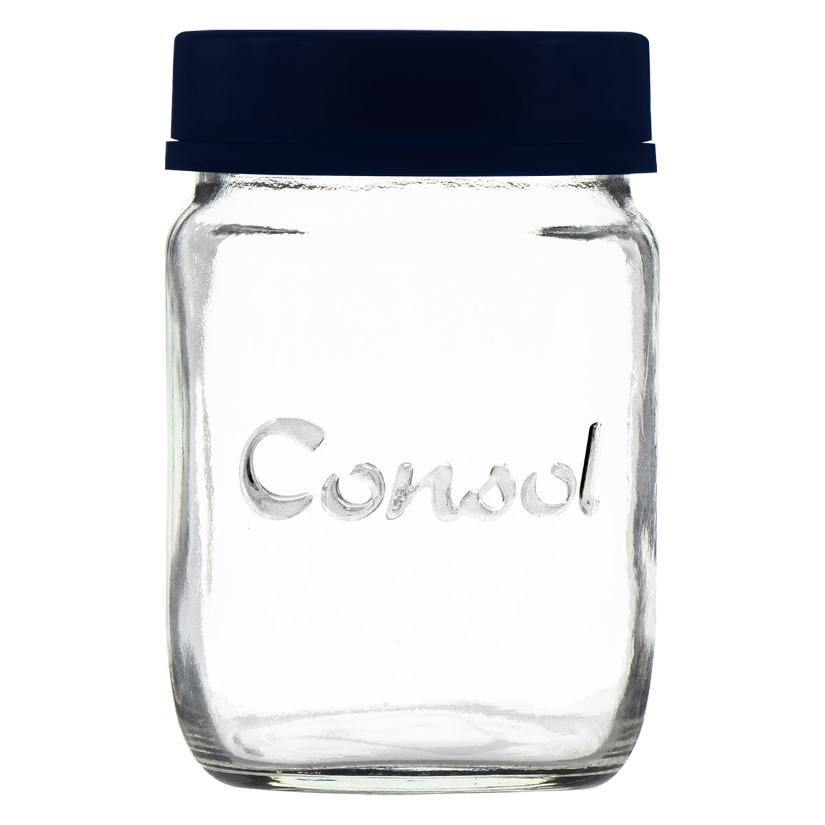 CONSOL JAR WITH NEW ASSORTED COLOURED LIDS, 1L