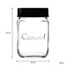 CONSOL JAR WITH NEW ASSORTED COLOURED LIDS, 1LT (167X102MM DIA)